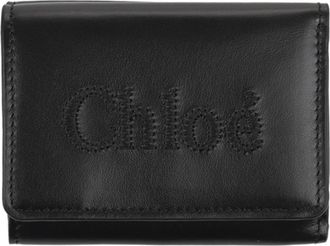Chlo&eacute; Zwarte Trifold Mini Portemonnee - Dames - Portefeuilles - Zwart - ONE Size - Leer - Accessoires
