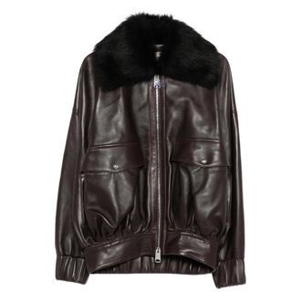 Khaite Fur-collar Leather Jacket