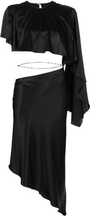 Matériel Asymmetric silk dress - women - Silk/Elastane - L - Black
