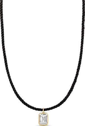 SHYMI Cord Necklace with Fancy Shape Pendant -.925 Sterling Silver, 14k Gold-Plated - Rhodium Plated, Cubic Zirconia, Adjustable Chain