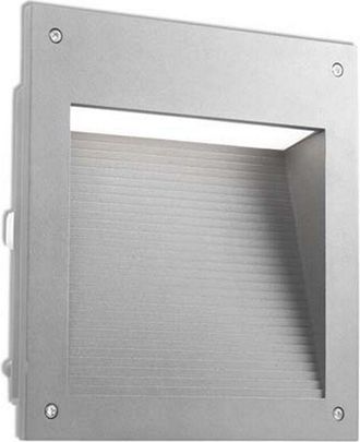 Leds - C4 Leds C4 Micenas Led Cuadrado Exterior Led Empotrable De Pared Gris, Parcialmente Arenado Ip66 20w 3000k Regulable