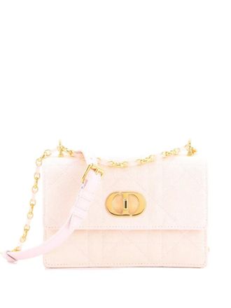 Dior Miss Caro Flap Bag Cannage gewatteerde denim mini-schoudertas - Roze