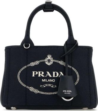 Prada Dark Blue Canvas Mini Prada Jardiniere Re Handbag