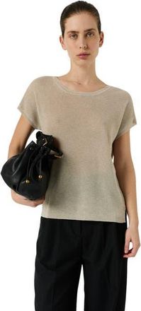 Gerard Darel Lixia Short Sleeve Sweater in Natural at Nordstrom, Size X-Large