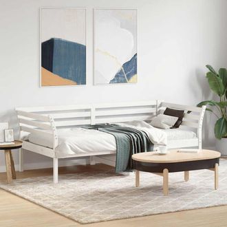 vidaXL Div&aacute;n Sin Colch&oacute;n Blanco 75x190 Cm Madera Maciza De Pino Vidaxl