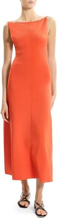 Theory Embroidered Detail Midi Dress in Poppy at Nordstrom, Size X-Small
