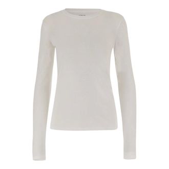 Vince Round-neck Knitwear, female, White, S, Semi-transparent cotton knit
