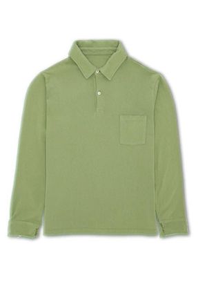 Fortela Missouril Long Sleeve Cotton Polo in Light Green at Nordstrom, Size Small