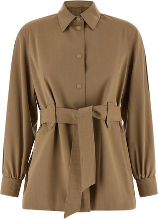 Max Mara Beige Regular Solid Shirt