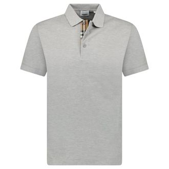 Burberry Mens Hartford Check Polo Shirt - Pale Grey Melange - Size X-Large