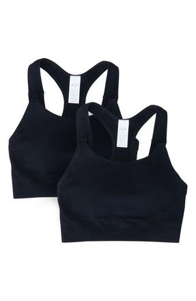 Ingrid & Isabel Set of 2 Nursing Sports Bras in Black/black at Nordstrom, Size X-Large