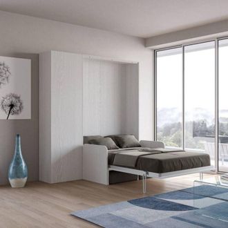 Itamoby Itamoby - Letto a scomparsa francese 140 cm con colonna Bianco kentaro sofa