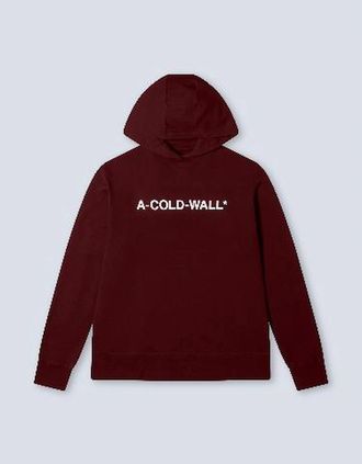 A-Cold-Wall* Mens Essential Hoodie - Burnt Red - Navy - Size: 36