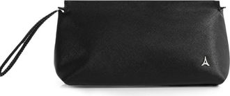 Mani&egrave;re De Voir Jessy Textured Leather Washbag in Black at Nordstrom