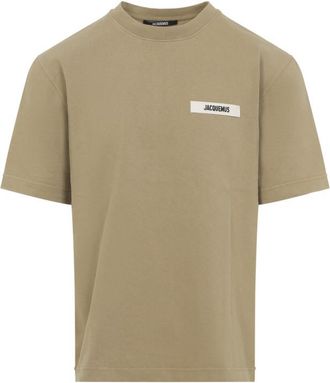 Jacquemus Dark Beige Round Neck Logo T-Shirt