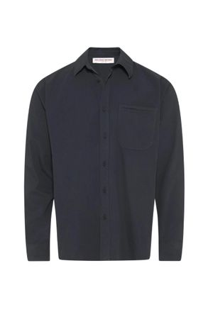 Orlebar Brown Mens Grasmoor Garment Dyed Cotton Shirt In Night Iris