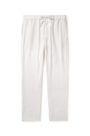 Frescobol Carioca Oscar Straight-Leg Linen and Cotton-Blend Drawstring Trousers