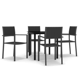Berkfield Home 5 Piece Garden Dining Set Black
