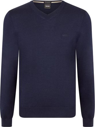 HUGO BOSS Mens Baram L Crew Sweater in Dark Blue - Size Small