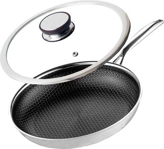OEM Sart&eacute;n Cer&aacute;mica Profesional Kanso De 28 Cm Con Tapa, Dise&ntilde;o De Panal, Apta Para Inducci&oacute;n, Gas Y Acero Inoxidable