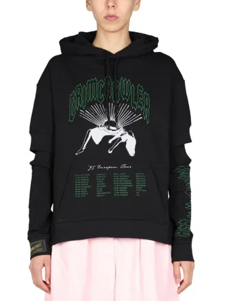 Raf Simons Graphic Print Sweatshirt With Cut-Out Sleeves