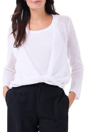 Nic+Zoe Open Stitch 4-Way Cotton Blend Cardigan in Paper White at Nordstrom Rack, Size Small
