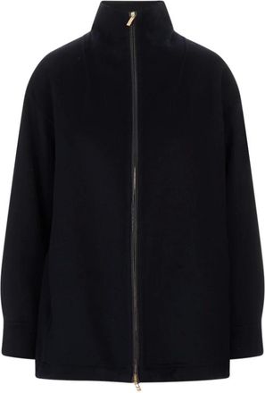 Max Mara Jassen, Dames, Blauw, S, Wol, Pino Korte Jas