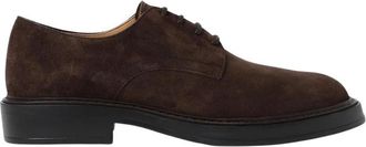 Tod's Donker Suede Brogue Derby Schoenen - Heren - Nette schoenen - Bruin - 40 EU - Su&egrave;de - Schoenen