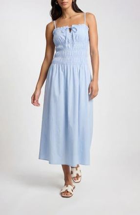 Onia Smocked Midi Dress in Light Sky at Nordstrom Rack, Size X-Large