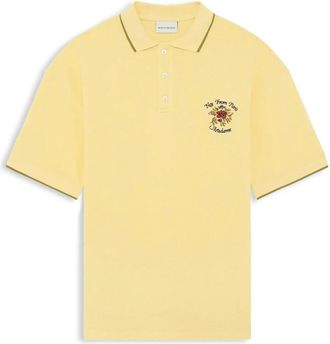 Dr&ocirc;le de Monsieur Piqu&eacute; Polo Slogan Rose - Heren - Polos - Geel - M - Katoen - Tops