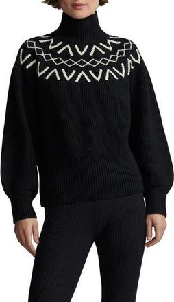 Varley Marcie Fair Isle Mock Neck Sweater in Black at Nordstrom Rack, Size X-Small