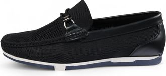 Infinity Leather Mens Black Lightweight Mesh Slip-On Breathable Loafers