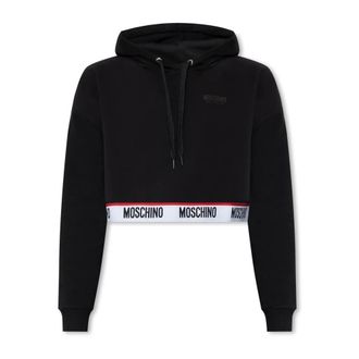Moschino Logo Banda Hoodie - Dames - Hoodies - Zwart - L - Katoen - Hoodies & sweatvesten