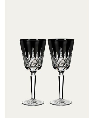 Waterford Lismore Black Crystal Goblets, Set of 2