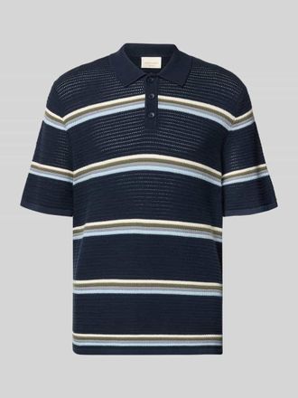 Jack & Jones Jack & Jones Regular Fit Poloshirt mit Streifenmuster Modell MAINE in Marine, Gr&ouml;&szlig;e XXL
