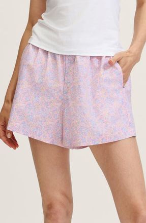 Petite Plume Cotton Pajama Shorts in Pink at Nordstrom, Size X-Small