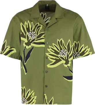 BOSS Lars floral-print short-sleeve shirt - men - Cotton - S - Green