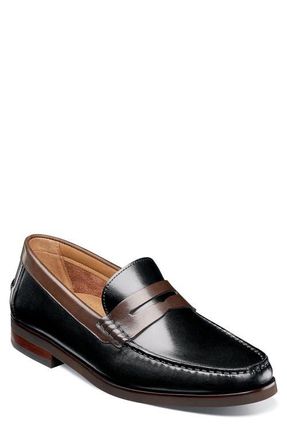 Florsheim Berkley Flex Penny Loafer in Black/Brown at Nordstrom, Size 10.5