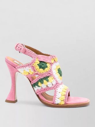 Moschino sandals heel open toe crochet slingback strap