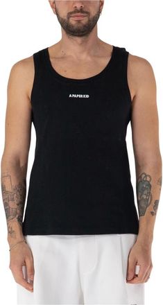 A Paper Kid Tops, Heren, Zwart, XL, Katoen, Mouwloze katoenen top