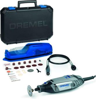 Bosch Dremel 3000 Multiherramienta 130 W, Kit 2 Complementos Eje Flexible, Gu&iacute;a De Corte Y 25 Accesorios. Velocidad 10.000-33.000 Rpm Tallar,grabar, Fresar,