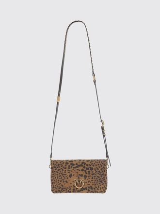 Pinko Borsa Love One Slouchy Foldover Pinko in camoscio animalier