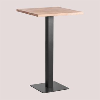 Sklum Mesa Alta De Bar Cuadrada En Madera De Acacia Ristretto Sklum