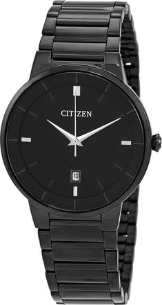 Citizen Quartz Black Dial Black-plated Mens Watch BI5017-50E