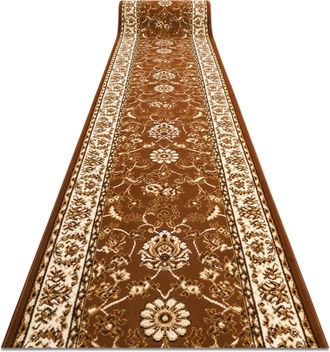 RugsX Rugsx - Alfombra De Pasillo Bcf Morad Klasyk Cl&aacute;sico Marr&oacute;n 150 Cm Brown 150x220 Cm