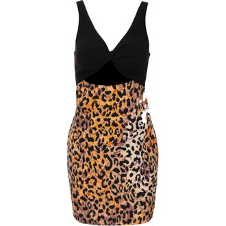 Just Cavalli Cady Leopard-print Mini Dress - female - Just Cavalli - Short Dresses - Multicolor - XS - Dresses