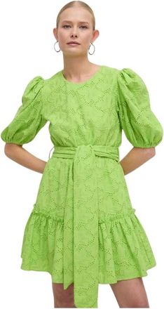 Silvian Heach Mini A-lijn Jurk - Dames - Korte kleedjes - Groen - XS - Katoen - Kleedjes