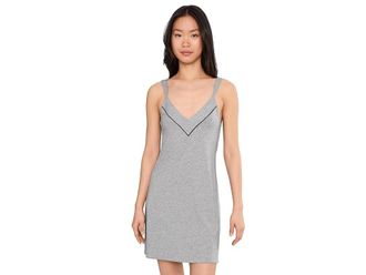 Cosabella Pima Lusso Sleep Dress Womens Underwear Heather Gray/Black : MD, Cotton/Modal