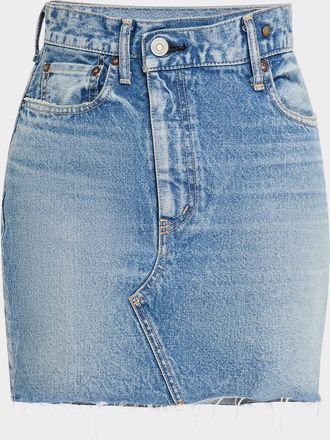 Moussy Vintage Thomoston Asymmetric Denim Mini Skirt