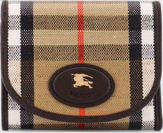 Burberry Portafoglio tri-fold in cotone spalmato con motivo Vintage Check
